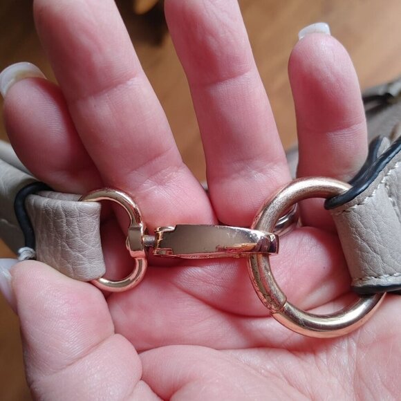 LA DIVA Women's Italian Design Beige Hand Bag Hobo Satchel Purse Zippers - Picture 9 of 12